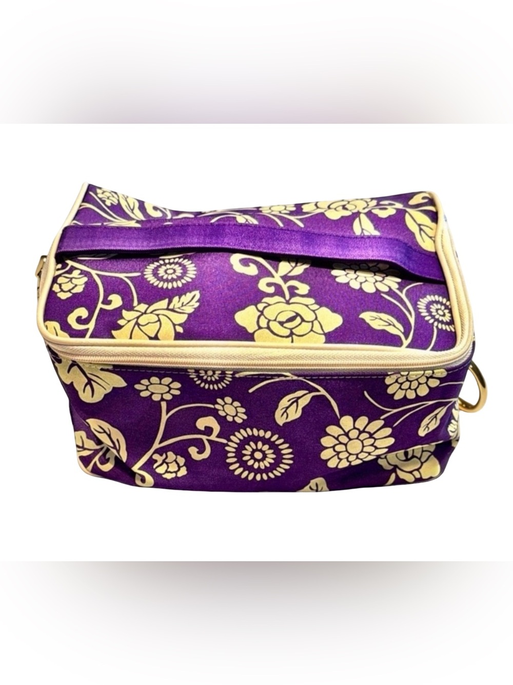 Clinique Purple Floral Cosmetic Travel Bag | Makeup Organizer | Floral | NWOT